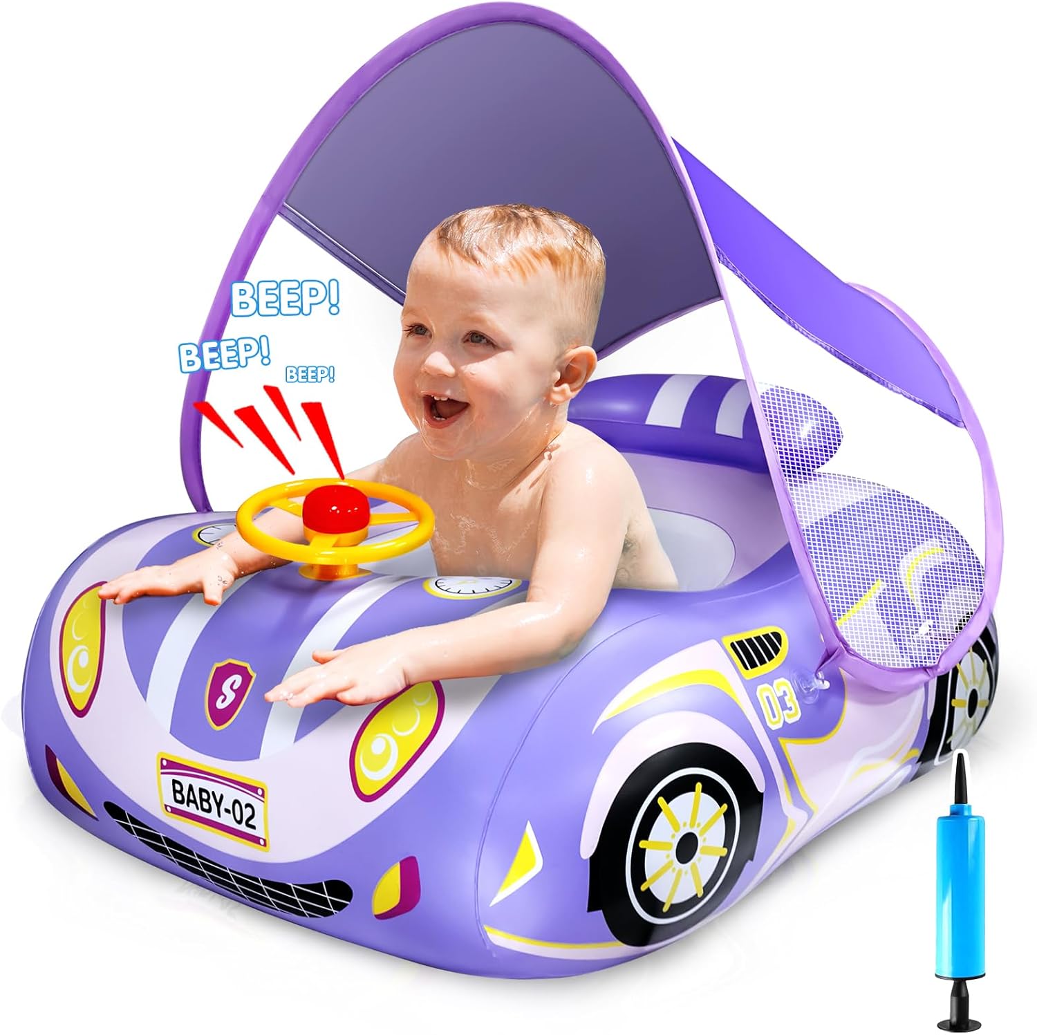 Bouée Bebe Gonflable avec Parasol